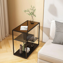 Matorino - Double Layer Side Tables for Dining Room, Metal Coffee Table for Living Room, Creative Side Tables, Simple Sofa End Table.