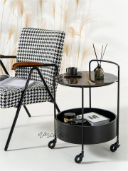 Matorino -Round Bar Cart with Wheels, Rolling Serving Cart, Mobile Storage Rack Suitable for Home Kitchen, Club, Living Room, Thanksgiving, Christmas, New Year
