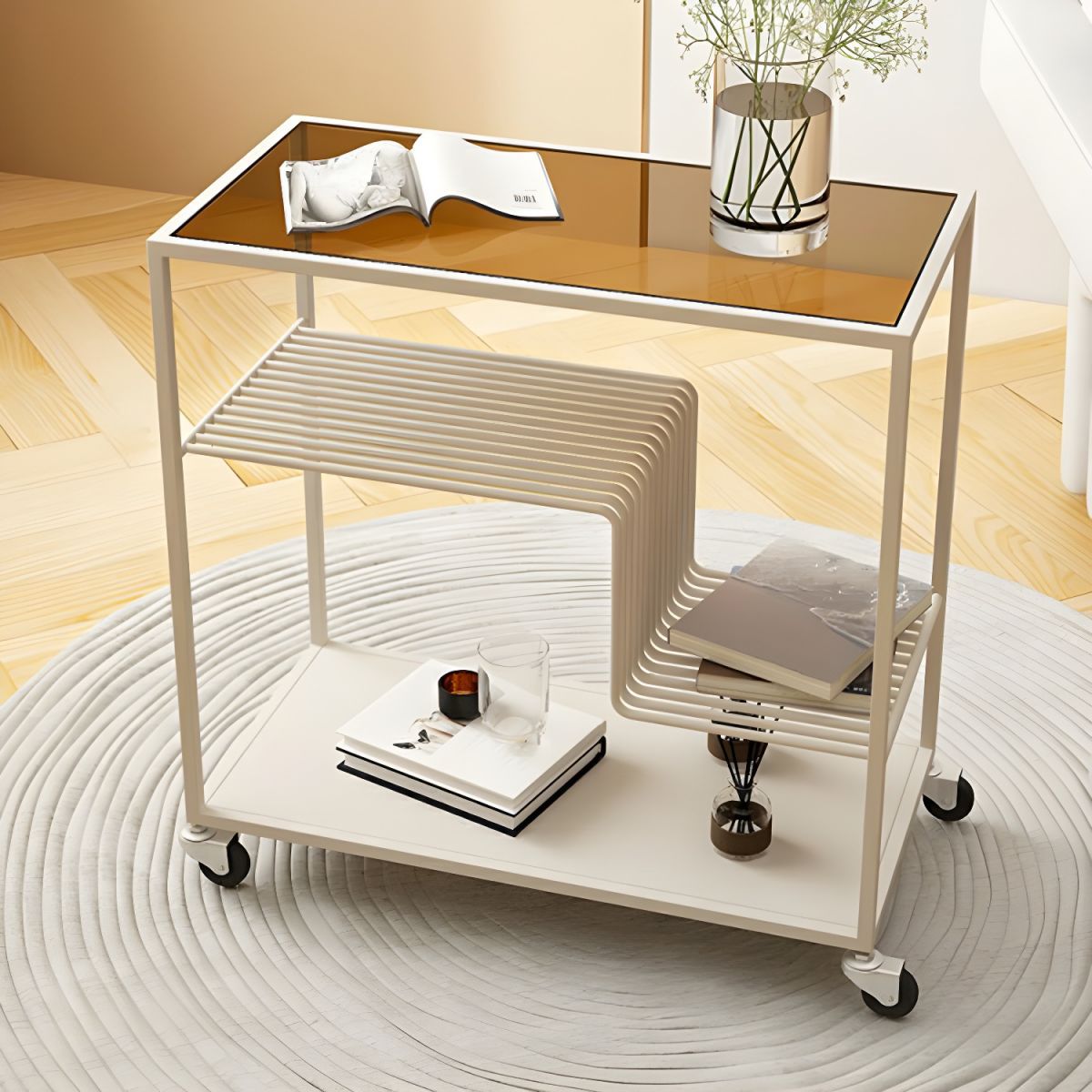 Matorino - Double Layer Side Tables for Dining Room, Metal Coffee Table for Living Room, Creative Side Tables, Simple Sofa End Table.