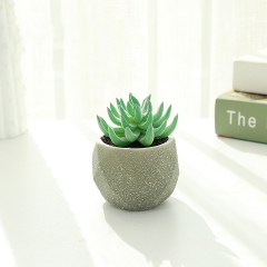 Matorino -Mini Artificial Succulent with Grey Ceramic Pot, Realistic Cactus Fake Plants for Home Office Decoration.