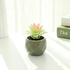 Matorino -Mini Artificial Succulent with Grey Ceramic Pot, Realistic Cactus Fake Plants for Home Office Decoration.