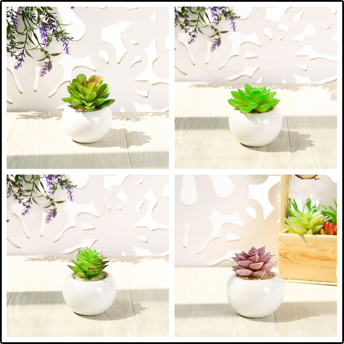 Matorino -Small Artificial Succulents, Fake Plants, Ceramic Pot Planter, Mini Potted Plant Decoration for Home, Office Desk, Window Sill, Outdoor Indoor.