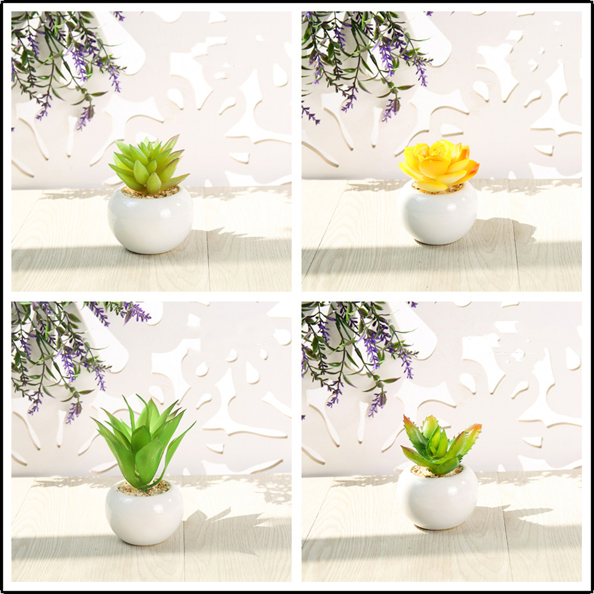 Matorino -Small Artificial Succulents, Fake Plants, Ceramic Pot Planter, Mini Potted Plant Decoration for Home, Office Desk, Window Sill, Outdoor Indoor.