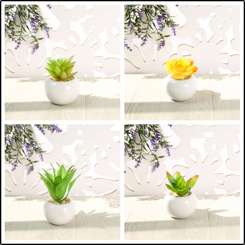 Matorino -Small Artificial Succulents, Fake Plants, Ceramic Pot Planter, Mini Potted Plant Decoration for Home, Office Desk, Window Sill, Outdoor Indoor.