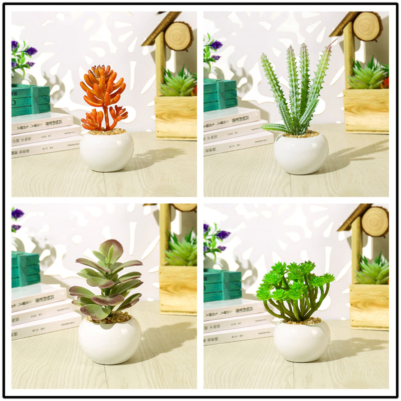 Matorino -Small Artificial Succulents, Fake Plants, Ceramic Pot Planter, Mini Potted Plant Decoration for Home, Office Desk, Window Sill, Outdoor Indoor.