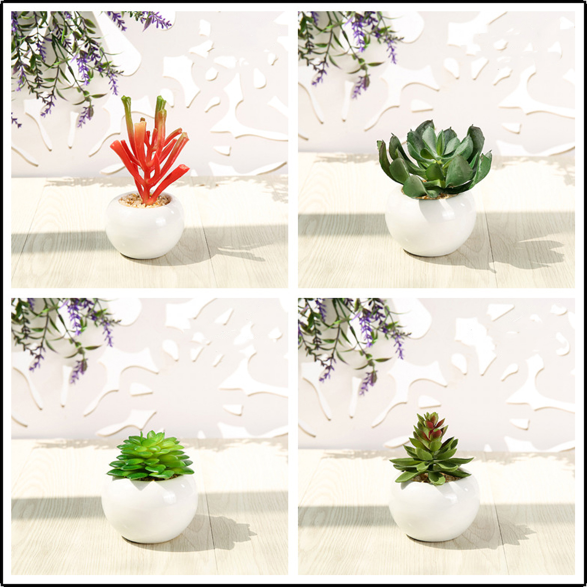 Matorino -Small Artificial Succulents, Fake Plants, Ceramic Pot Planter, Mini Potted Plant Decoration for Home, Office Desk, Window Sill, Outdoor Indoor.