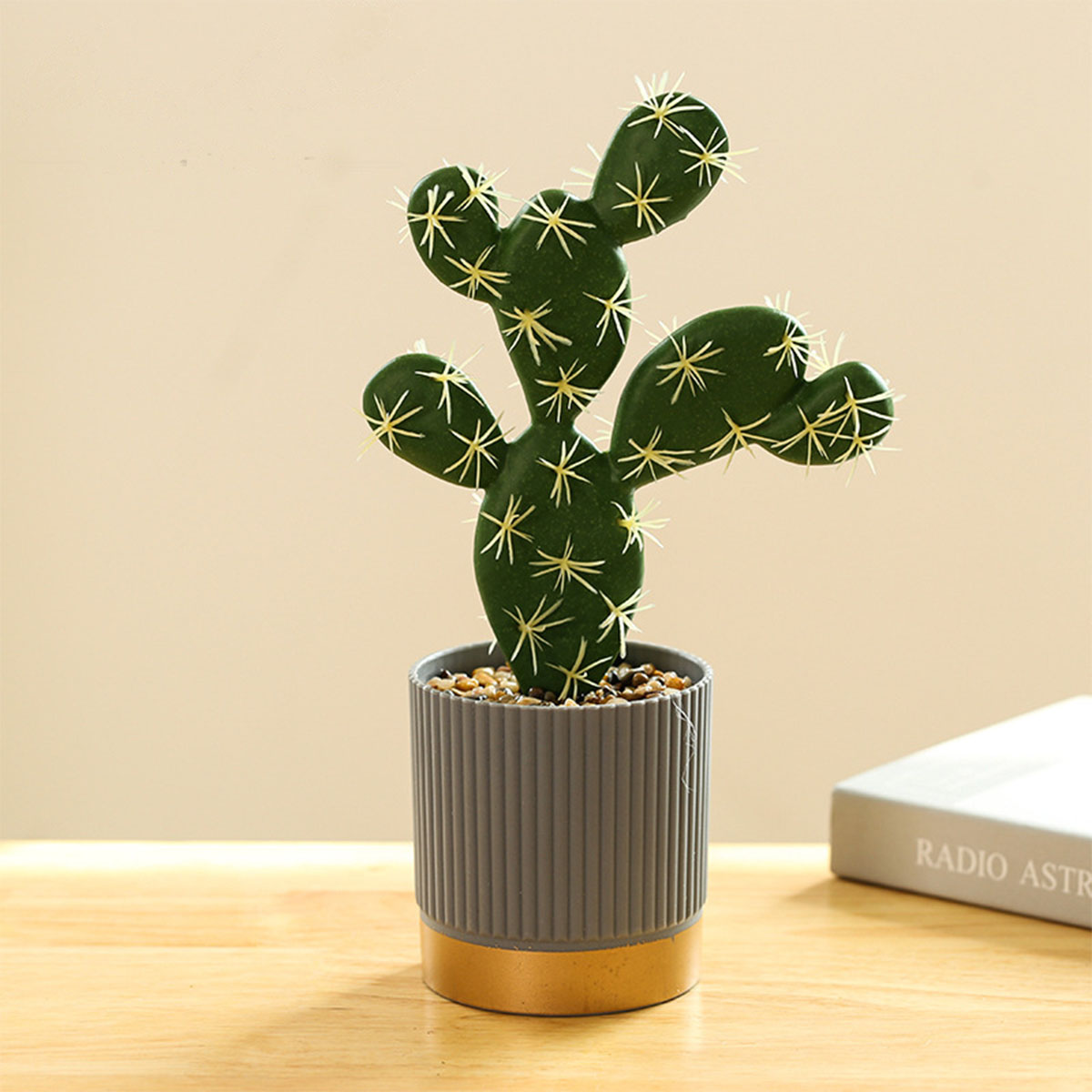 Matorino -High Quality Artificial Tropical Cactus，Assorted Artificial Succulent Potted Plants Decorative, Plastic Faux Cactus with Pots. Tropical Green Bonsai, Exquisite Home Decoration.