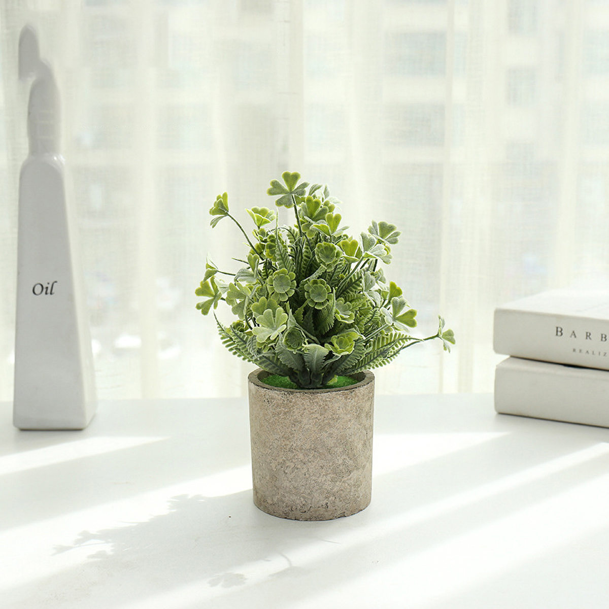Matorino -Artificial Flower Plants Grass with Pulp Pot, Plastic Mini Plants Fake Flower for Unique Home Décor.