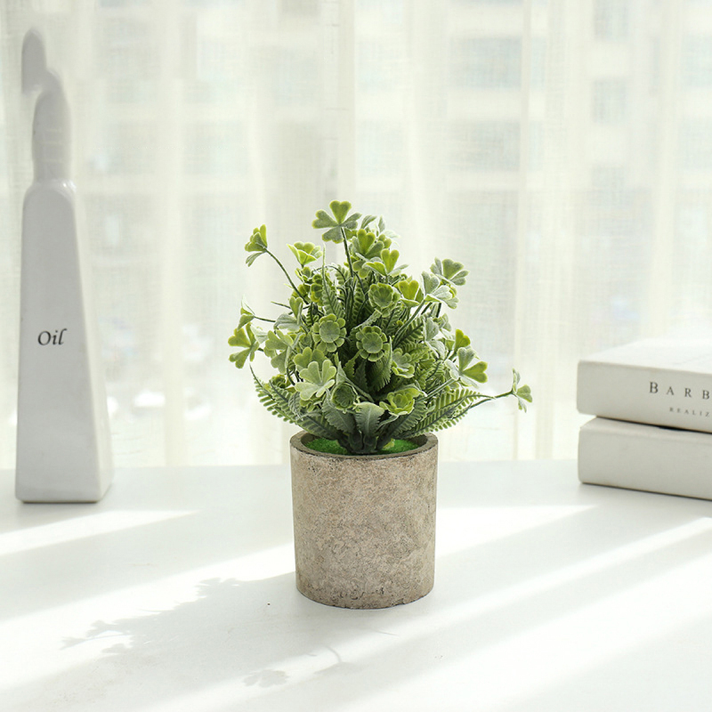 Matorino -Artificial Flower Plants Grass with Pulp Pot, Plastic Mini Plants Fake Flower for Unique Home Décor.