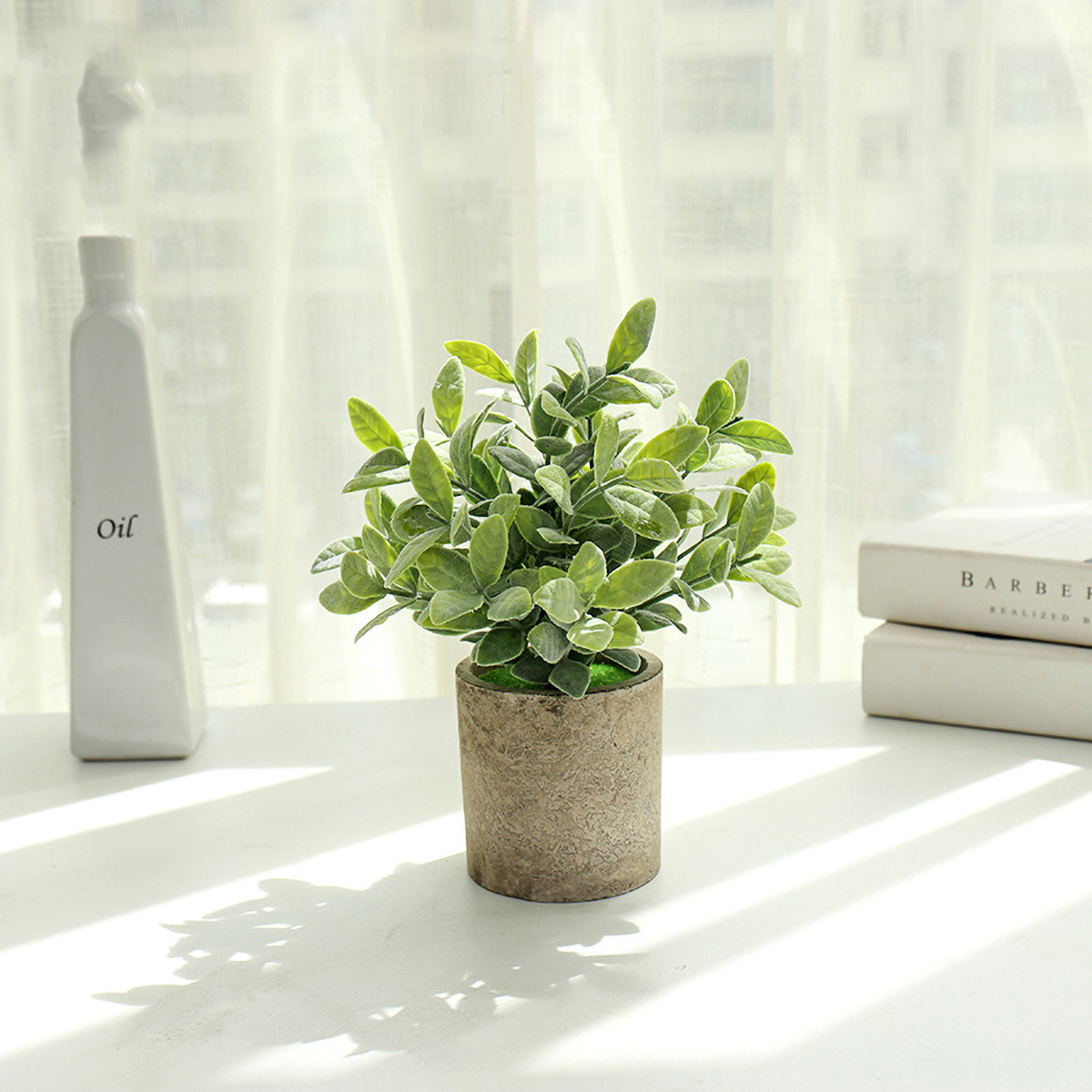 Matorino -Artificial Flower Plants Grass with Pulp Pot, Plastic Mini Plants Fake Flower for Unique Home Décor.