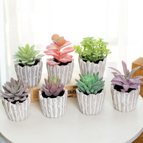 Matorino -Artificial Succulents Plants, Mini Assorted Green Faux Succulents in Pots, Small Plants with Pulp Potted for Home Office Living Room Table Desk Plants Decor.