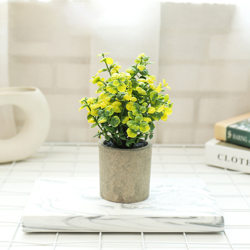 Matorino -Artificial Flower Plants Grass with Pulp Pot, Plastic Mini Plants Fake Flower for Unique Home Décor.