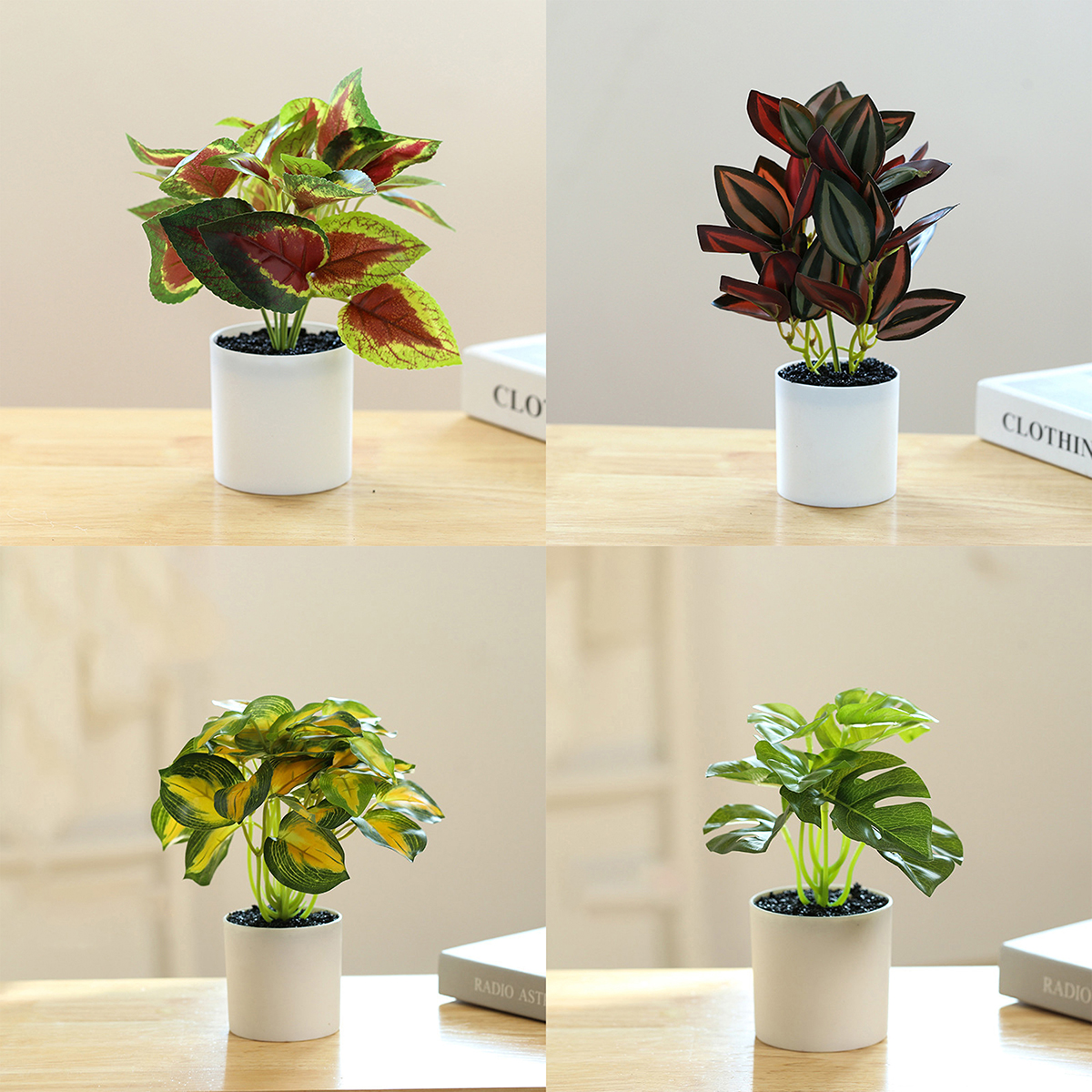 Matorino -Potted Fake Plants Artifical Snake Plant,Monstera Plant,Areca Palm and Bird of Paradise,Faux Desk Plants for Indoor Decoration, Perfect Housewarming Gift.