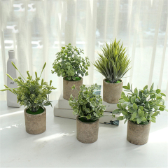 Matorino -Artificial Flower Plants Grass with Pulp Pot, Plastic Mini Plants Fake Flower for Unique Home Décor.