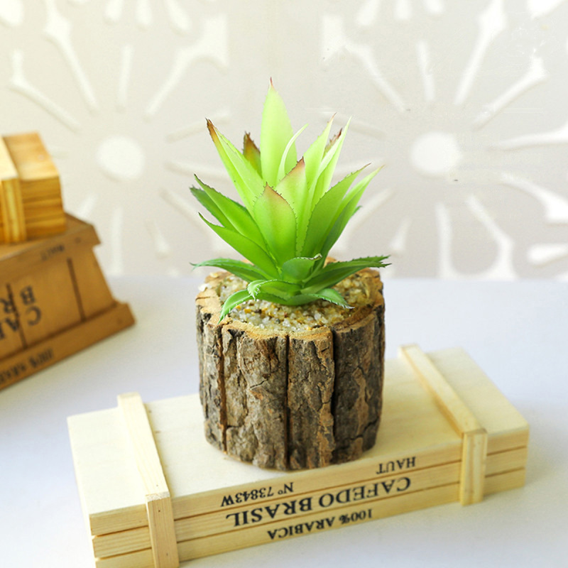 Matorino -Real Flower Artificial Green Plant，A Simulation of A Small Succulent Potted Plant In A Stake Basin，Fashion Home Creative Decoration