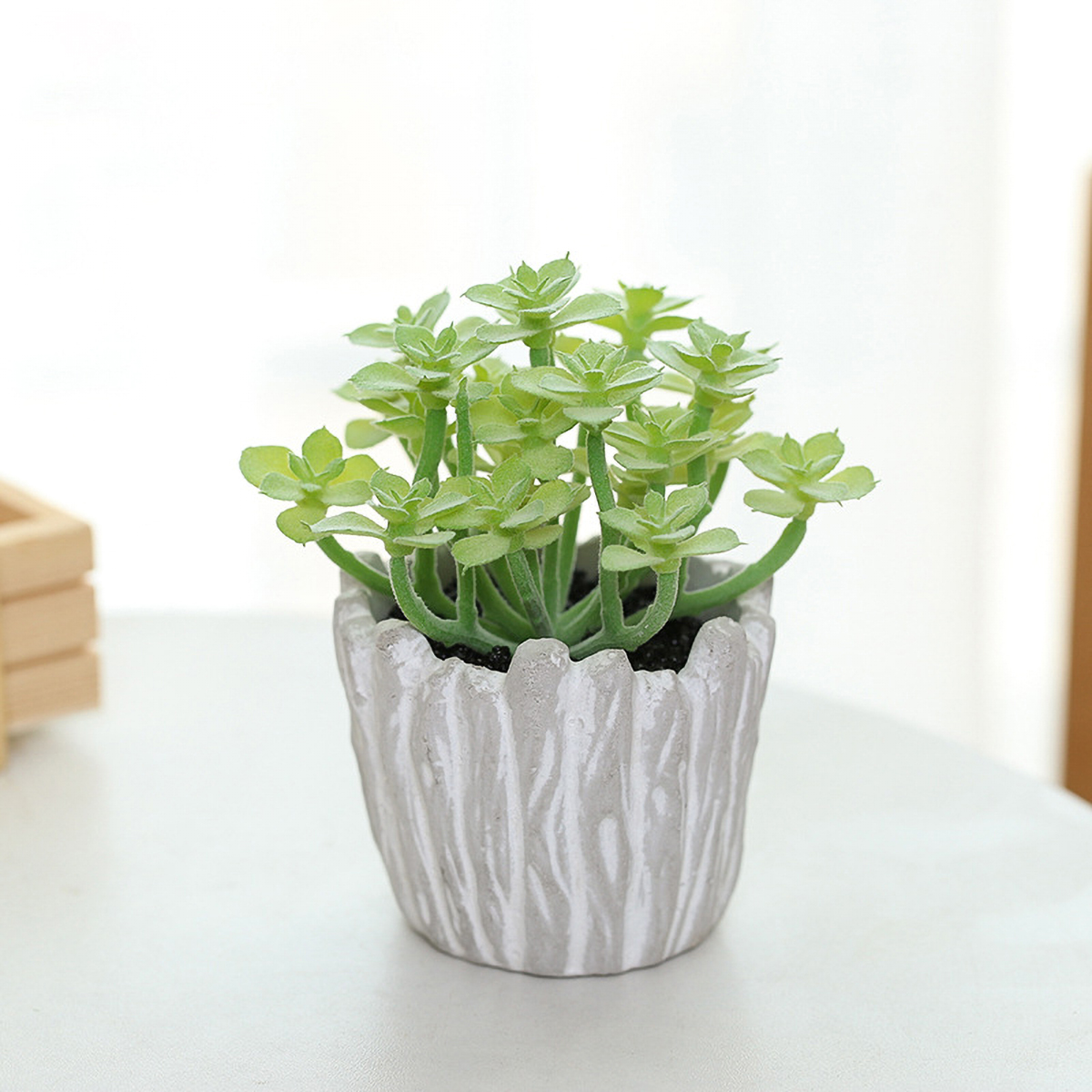 Matorino -Artificial Succulents Plants, Mini Assorted Green Faux Succulents in Pots, Small Plants with Pulp Potted for Home Office Living Room Table Desk Plants Decor.