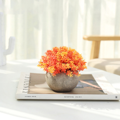 Matorino -Mini Artificial Potted Grass Plants, Faux Plastic Fake Flowers in Pulp Pot, Small Decorative Plants for Home Office Desk.