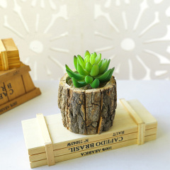 Matorino -Real Flower Artificial Green Plant，A Simulation of A Small Succulent Potted Plant In A Stake Basin，Fashion Home Creative Decoration