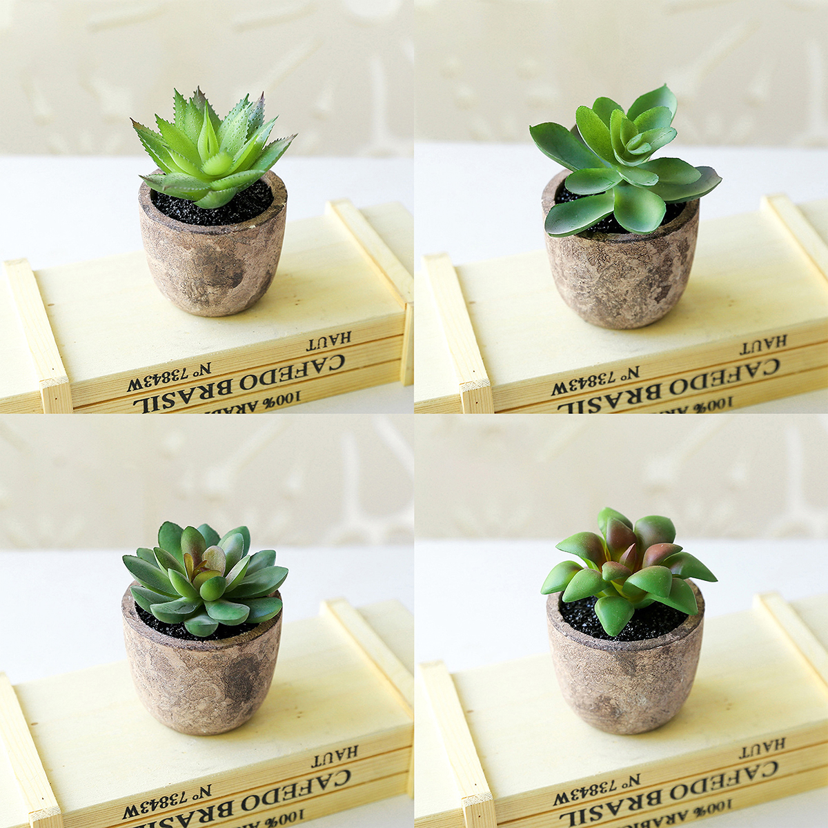 Matorino -Artificial Succulent Plants Potted, Mini Fake Succulents with Pulp Pot, Decorative Faux Succulents for Home Office Desk, Floating Shelves, Window, Bookshelf and Bathroom.