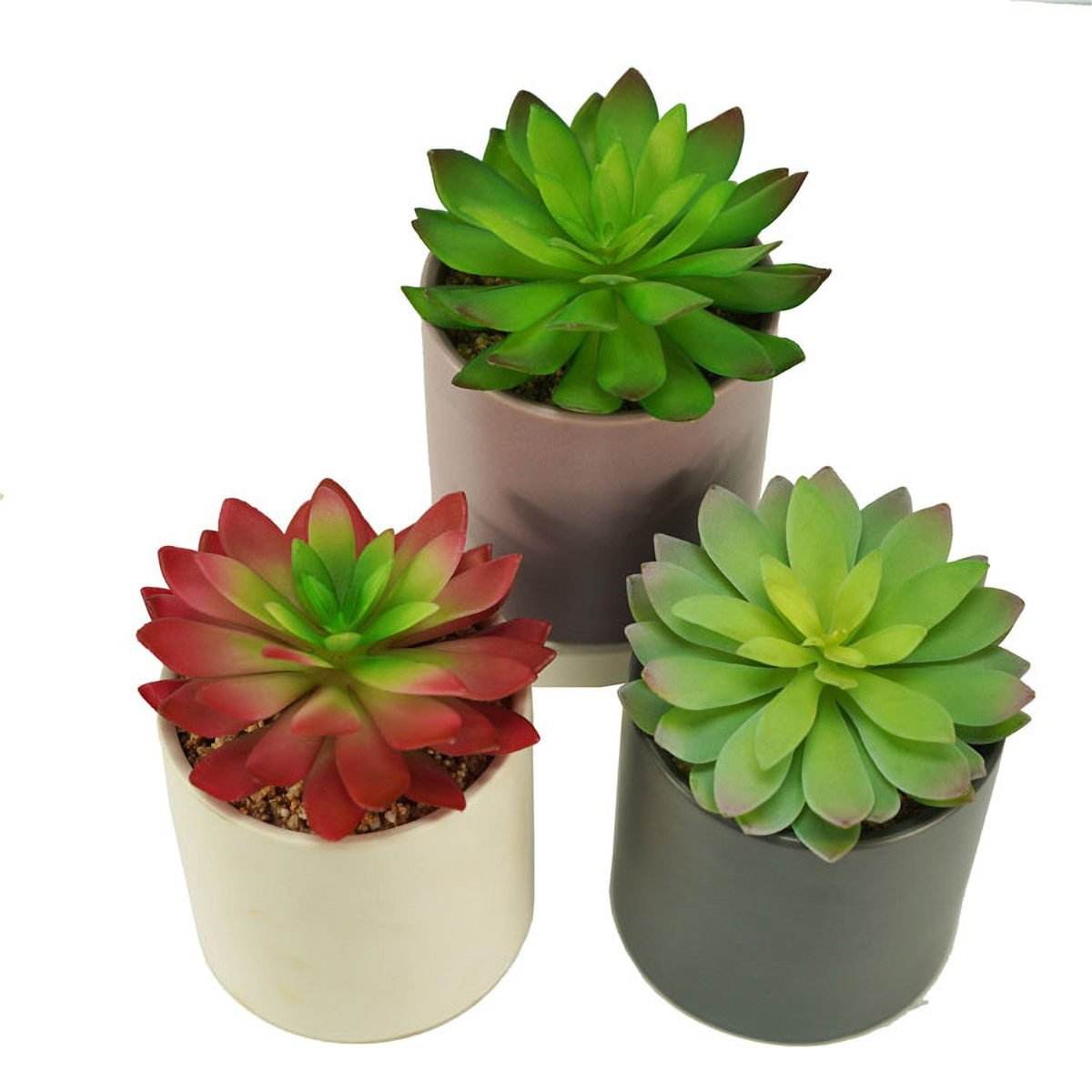 Matorino -Artificial Succulents Plants, Mini Assorted Green Faux Succulents in Pots, Small Plants with Potted for Home Office Living Room Table Desk Plants Decor.