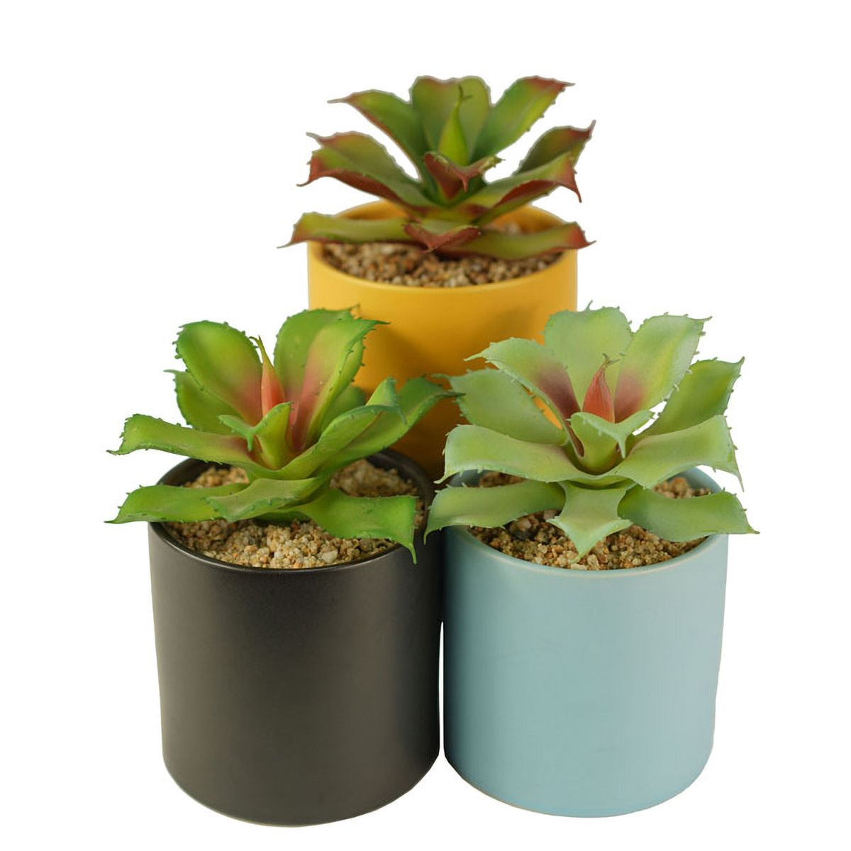 Matorino -Artificial Succulents Plants, Mini Assorted Green Faux Succulents in Pots, Small Plants with Potted for Home Office Living Room Table Desk Plants Decor.