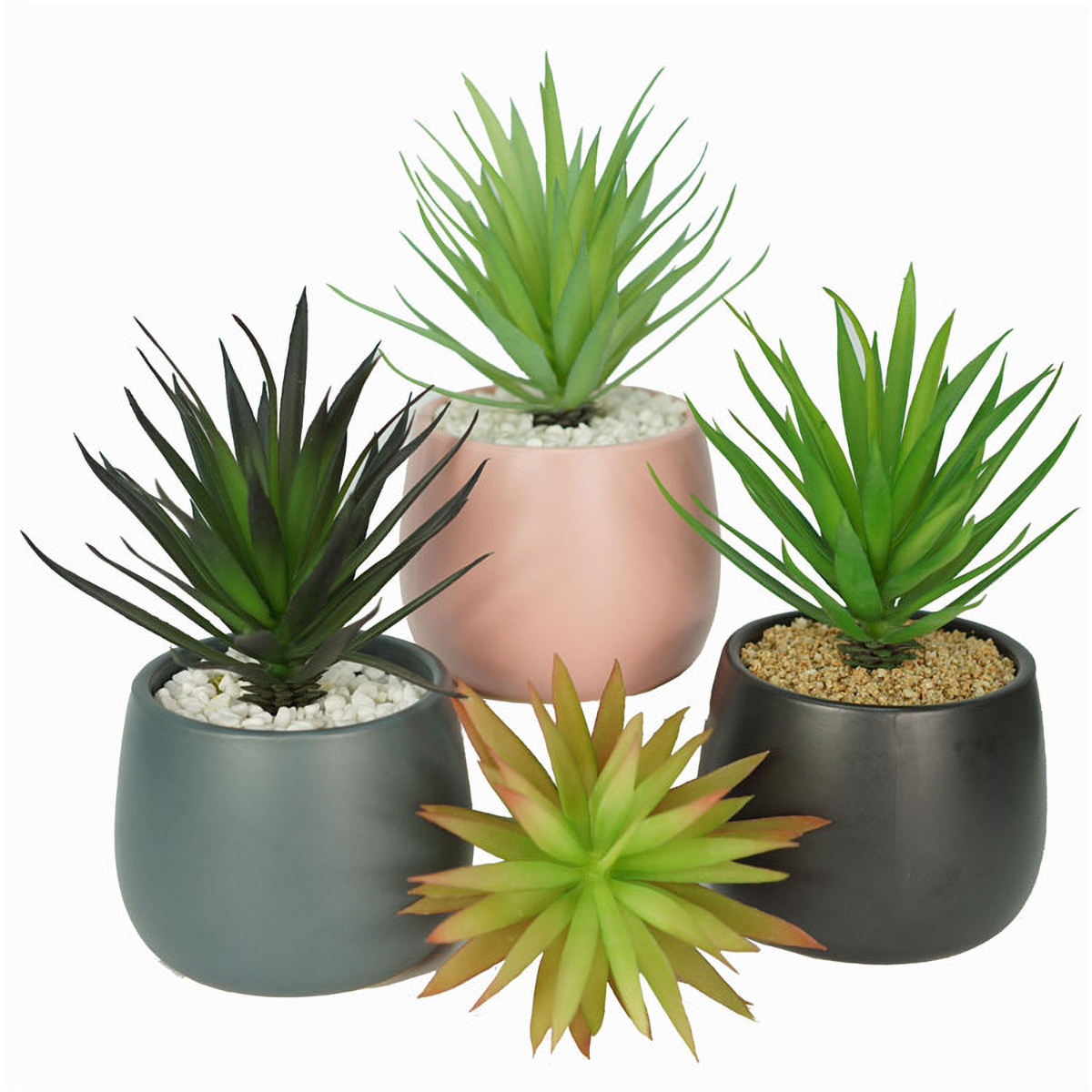 Matorino -Artificial Potted Plant,Fake Plant for Office Desktop, Faux Plant Wheat Grass with Black Plastic Pots for Home Bathroom Decoration Indoor.