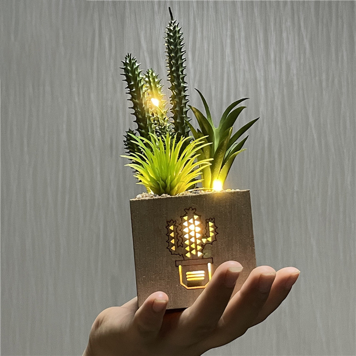 Matorino -Artificial Plants and Succulents, Small Fake Plants with Led String Light, Assorted Decorative Faux Succulent Potted for Office and Desk Decor, Bathroom, Bedroom, Shelves for Women.