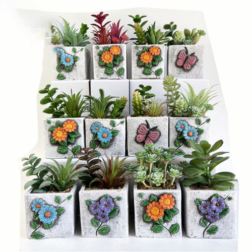 Matorino -Artificial Succulents Plants, Mini Assorted Green Faux Succulents in Pots, Small Plants with Potted for Home Office Living Room Table Desk Plants Decor.