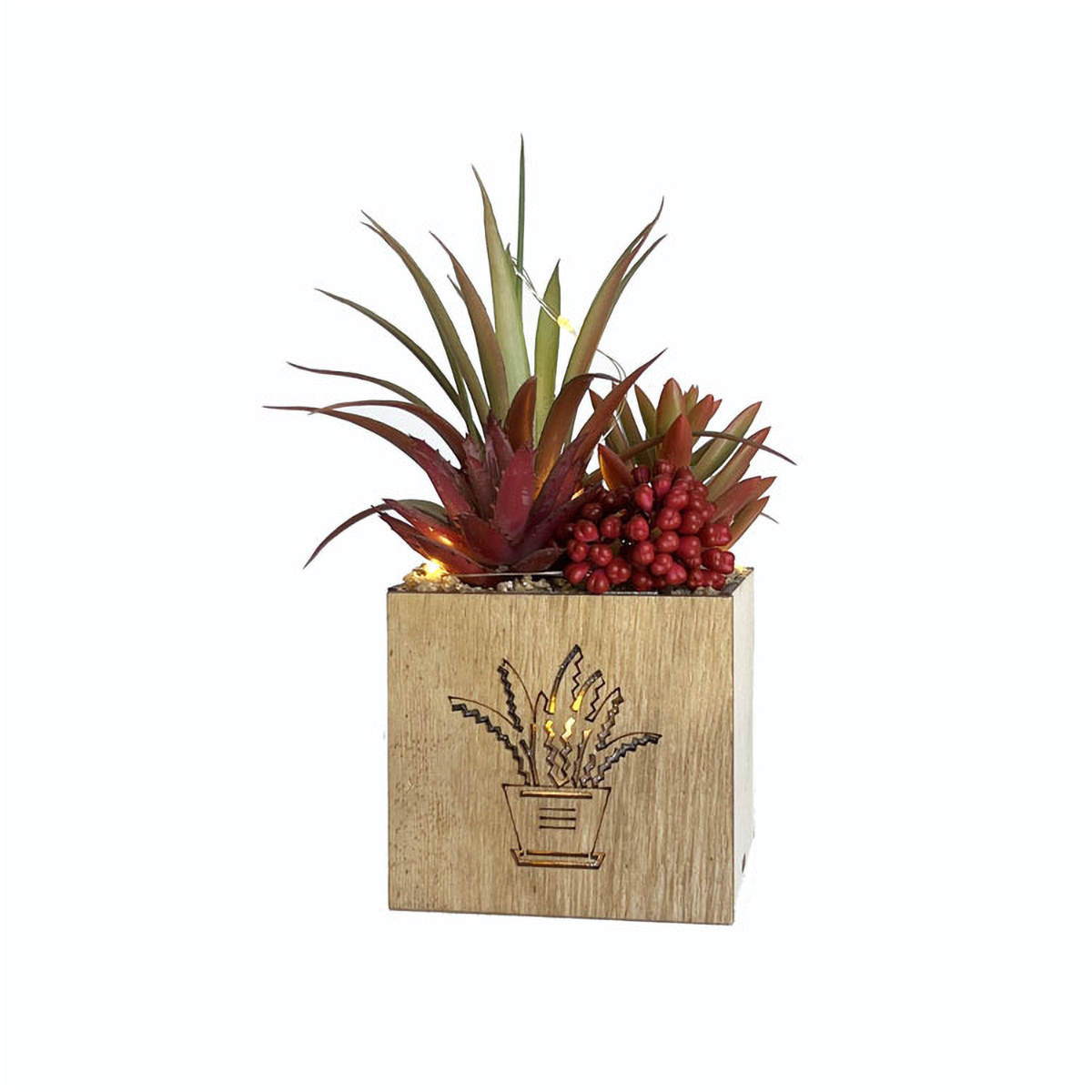 Matorino -Artificial Succulent Plants, Mini Fake Plants with Led String Light for Bedroom Aesthetic Living Room Office Shelf Bathroom Decor.