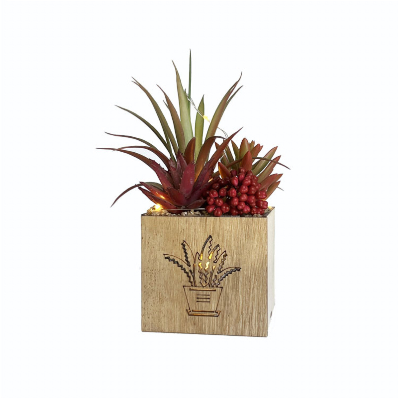 Matorino -Artificial Succulent Plants, Mini Fake Plants with Led String Light for Bedroom Aesthetic Living Room Office Shelf Bathroom Decor.