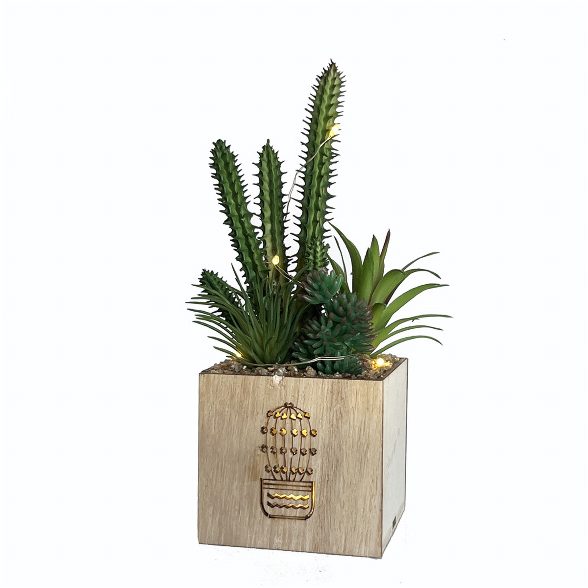 Matorino -Artificial Succulent Plants, Mini Fake Plants with Led String Light for Bedroom Aesthetic Living Room Office Shelf Bathroom Decor.