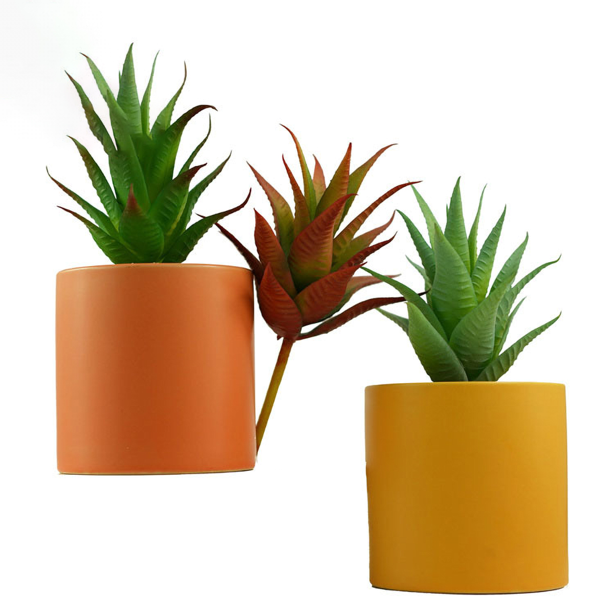 Matorino -Artificial Succulents Plants, Mini Assorted Green Faux Succulents in Pots, Small Plants with Potted for Home Office Living Room Table Desk Plants Decor.