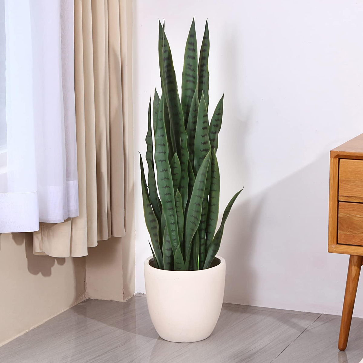 Matorino -Fake Plants Indoor, Artificial Snake Plants With Plastic Pods, Nordic Style Artificial Greenery, Faux Sansevieria Trifasciata, Tiger Piran Orchid For Living Room, Home, Bedroom, Office, Kitchen, Porch, Coffee Tables, Side Tables Desk.