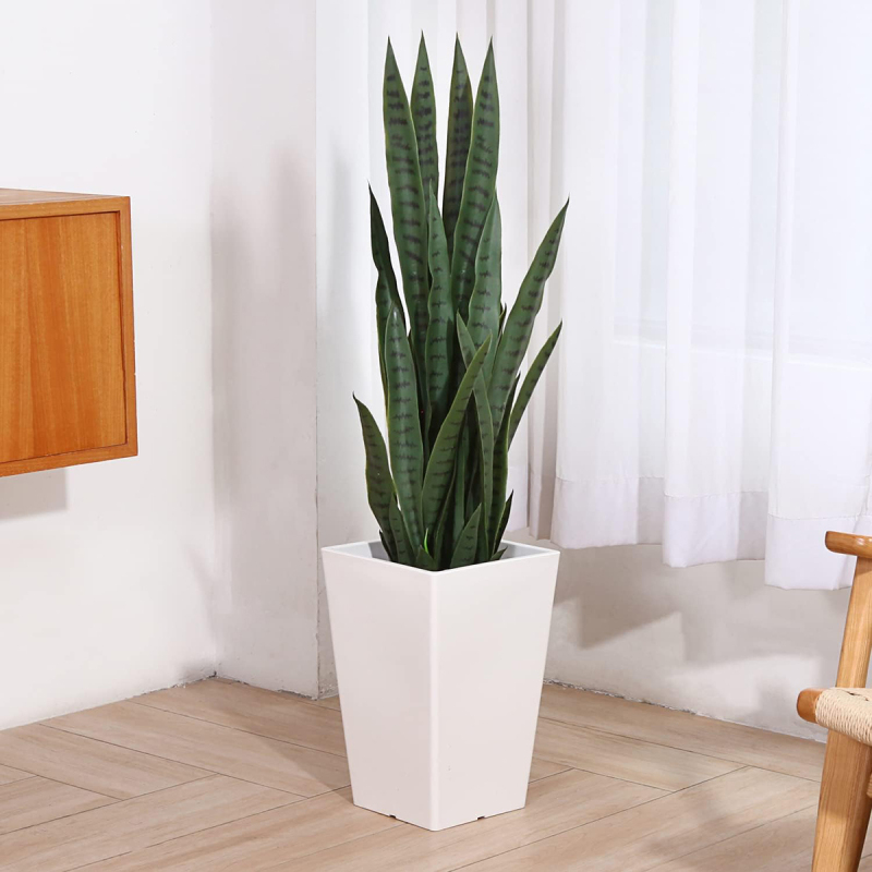 Matorino -Fake Plants Indoor, Artificial Snake Plants With Plastic Pods, Nordic Style Artificial Greenery, Faux Sansevieria Trifasciata, Tiger Piran Orchid For Living Room, Home, Bedroom, Office, Kitchen, Porch, Coffee Tables, Side Tables Desk.
