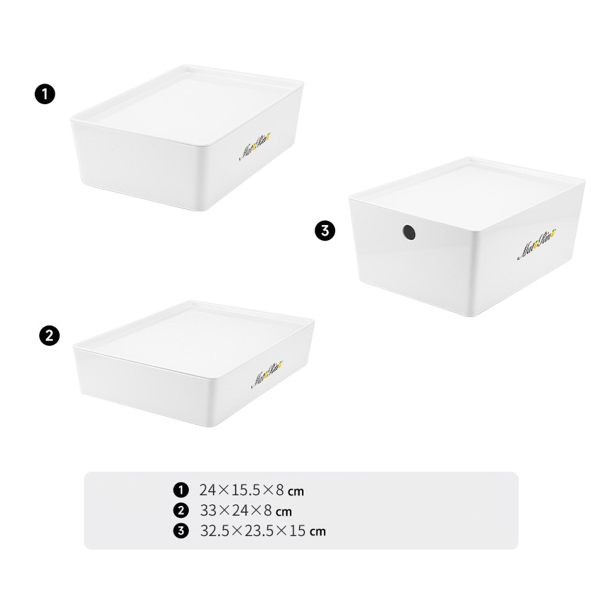 Matorino -PET Storage Organizer Box with Handle and Lids, Pull Stackable Box and Nestable Box, Storage Box Containers for Organizing Cloths and Shoes, White Plastic Storage Bin Tote Organizing File Box, for Pantry Organization.