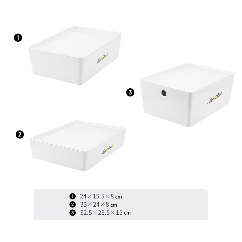 Matorino -PET Storage Organizer Box with Handle and Lids, Pull Stackable Box and Nestable Box, Storage Box Containers for Organizing Cloths and Shoes, White Plastic Storage Bin Tote Organizing File Box, for Pantry Organization.