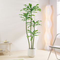 Matorino -Artificial Lemon Tree, Fake Silk Plants, Artificial Ficus Tree, Pre Potted Faux Lemon Tree, Plastic Fruit Tree with Lifelike Leaves and Natural Wood Trunk. Realistic Tall Fake Tree, Artificial Ficus Bush in Brown Plastic Container.