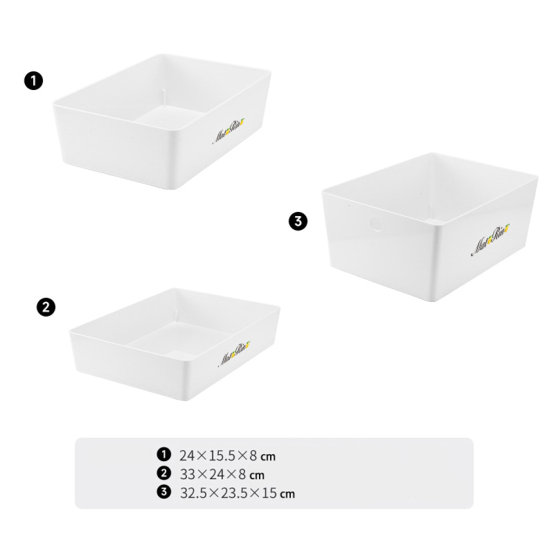 Matorino -PET Storage Organizer Box with Handle and Lids, Pull Stackable Box and Nestable Box, Storage Box Containers for Organizing Cloths and Shoes, White Plastic Storage Bin Tote Organizing File Box, for Pantry Organization.