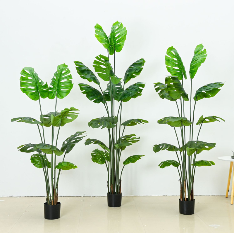 Matorino -Artificial Silk Bird of Paradise Palm Tree Potted Plant. Artificial Plants Fiddle Leaves, Faux Tropical Palm Tree, Fake Ficus Lyrata Tree with Grass in Pot, Real Touch Plastic Palm Leaves Home Indoor Outdoor Office Decor.