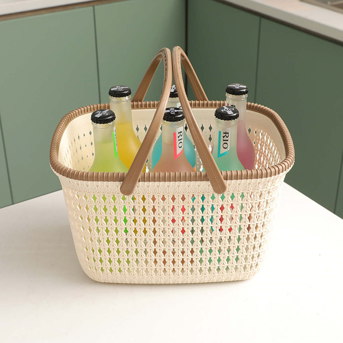 Matorino -Plastic Organizer Storage Baskets with Handles, Shower Caddy Bins Organizer for Bathroom and kitchen. Portable Shower Tote, Plastic Dorm College Shower Organizer Bucket.