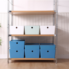 Matorino -PET Storage Box Containers for Organizing Cloths and Shoes, Plastic Storage Bins with Lid, White Stackable Storage Basket Organizer Box, Sturdy Containers Organizing Lidded Bins for Shelves, Cabinet, Desk, Pantry, Bedroom, Bathroom, Book, Toys.