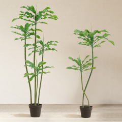 Matorino -Artificial Lemon Tree, Fake Silk Plants, Artificial Ficus Tree, Pre Potted Faux Lemon Tree, Plastic Fruit Tree with Lifelike Leaves and Natural Wood Trunk. Realistic Tall Fake Tree, Artificial Ficus Bush in Brown Plastic Container.