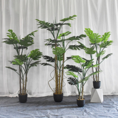 Matorino -Artificial Silk Bird of Paradise Palm Tree Potted Plant. Artificial Plants Fiddle Leaves, Faux Tropical Palm Tree, Fake Ficus Lyrata Tree with Grass in Pot, Real Touch Plastic Palm Leaves Home Indoor Outdoor Office Decor.
