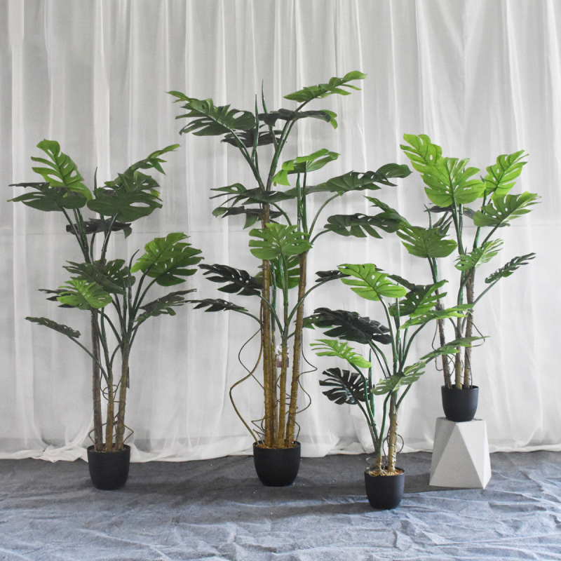 Matorino -Artificial Silk Bird of Paradise Palm Tree Potted Plant. Artificial Plants Fiddle Leaves, Faux Tropical Palm Tree, Fake Ficus Lyrata Tree with Grass in Pot, Real Touch Plastic Palm Leaves Home Indoor Outdoor Office Decor.