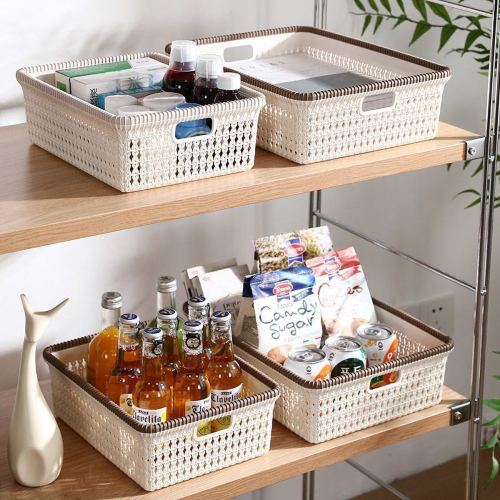 Matorino -Plastic Storage Baskets, Small Pantry Organization and Storage Bins, Household Organizers for Laundry Room, Bathrooms, Bedrooms, Kitchens, Cabinets, Countertops, Under Sink or On Shelves.