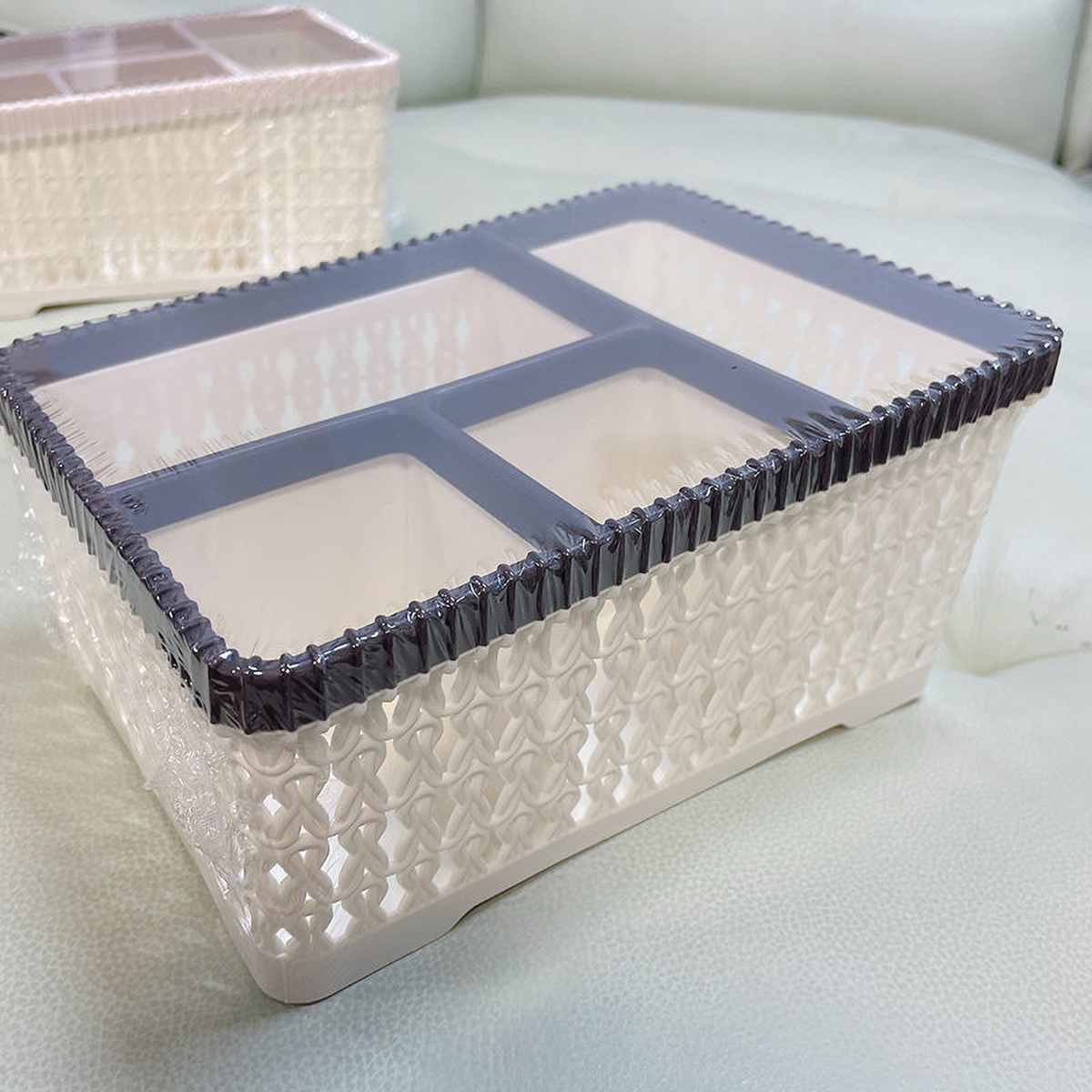 Matorino -Office Desk Organizer and Accessories with 4 Compartments, Remote Control Holder, Tissue Box, Paper Dispenser, Plastic Makeup Organizer, Pen Holder for Desktop Storage, Desk Organization for School, Home, Office Supplies.
