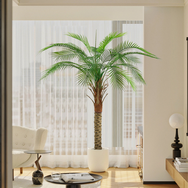 Matorino -Fake Plant with Pot, Desk Bamboo Leaf Plant, Artificial Potted Faux Plants for Office Desk. Artificial Palm Plant in White Pot, Real Touch Faux Tropical Palm Tree, Houseplant for Home Indoor Living Room Tabletop Balcony Decorations.