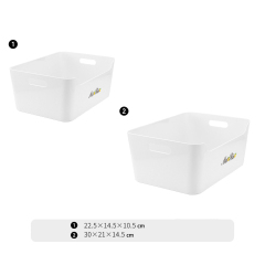 Matorino -PET Storage Organizer Box with Handle and Lids, Pull Stackable Box and Nestable Box, Storage Box Containers for Organizing Cloths and Shoes, White Plastic Storage Bin Tote Organizing File Box, for Pantry Organization.