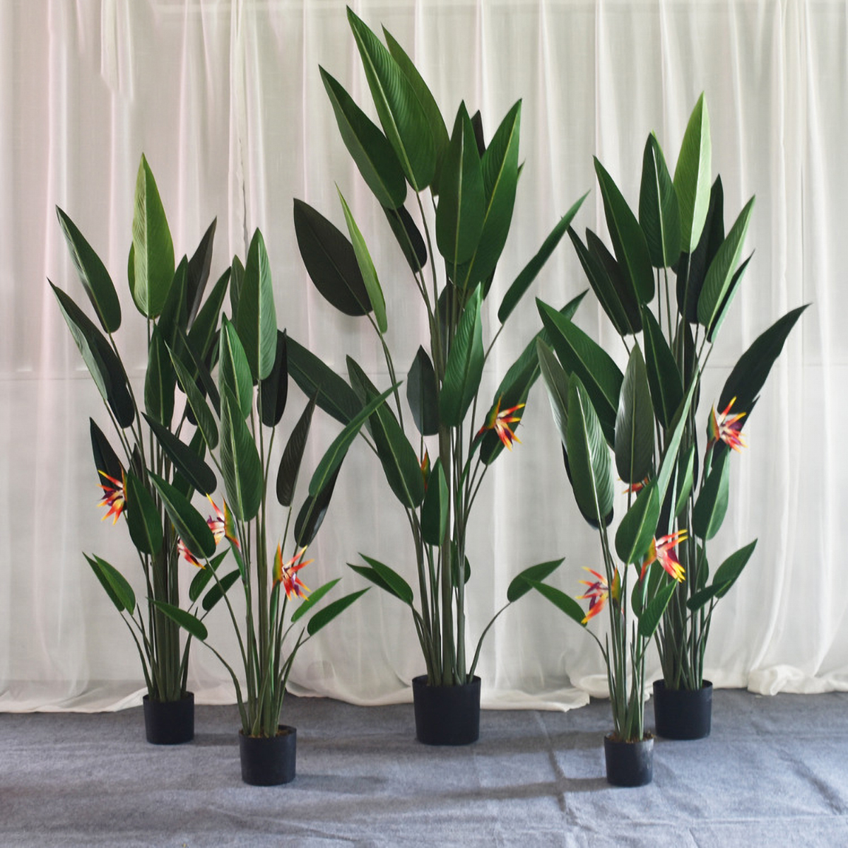 Matorino -Artificial Silk Bird of Paradise Palm Tree Potted Plant. Artificial Plants Fiddle Leaves, Faux Tropical Palm Tree, Fake Ficus Lyrata Tree with Grass in Pot, Real Touch Plastic Palm Leaves Home Indoor Outdoor Office Decor.