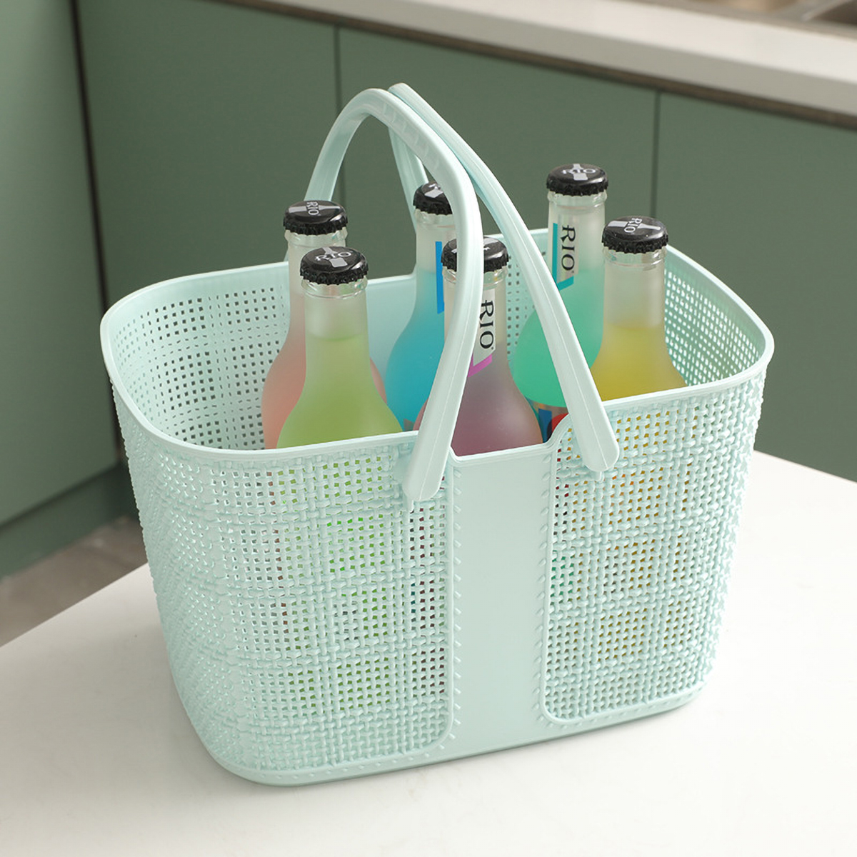 Matorino -Plastic Organizer Storage Baskets with Handles, Shower Caddy Bins Organizer for Bathroom and kitchen. Portable Shower Tote, Plastic Dorm College Shower Organizer Bucket.